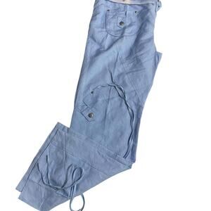 Blue cotton cargo pants